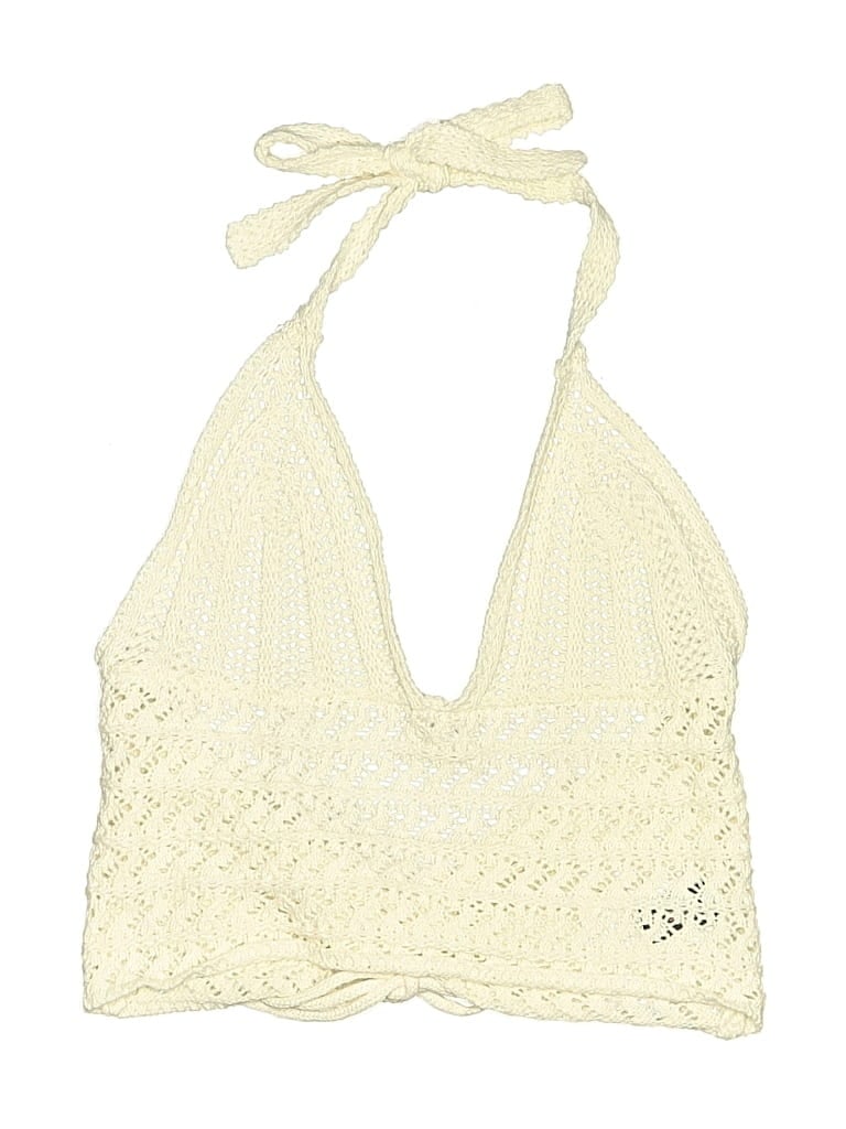 Pre-owned Romwe Swimsuit Top Ivory Swimwear