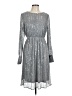 Unbranded 100% Polyester Stars Silver Cocktail Dress Size L - photo 1