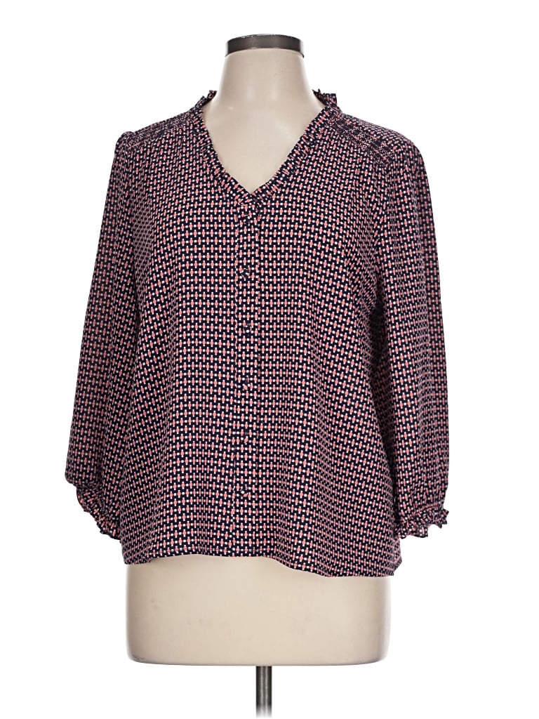 Pre-owned Cece 3/4 Sleeve Blouse In Burgundy
