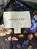 Amour Vert Floral Black 3/4 Sleeve Blouse Size S - photo 7
