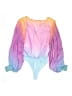Flying Tomato 100% Polyester Color Block Purple 3/4 Sleeve Blouse Size XS - photo 2