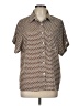 Shein 100% Polyester Polka Dots Brown Short Sleeve Blouse Size L - photo 1