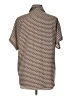 Shein 100% Polyester Polka Dots Brown Short Sleeve Blouse Size L - photo 2