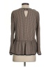 Zara Basic Houndstooth Brown Long Sleeve Blouse Size XS - photo 2