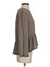 Zara Basic Houndstooth Brown Long Sleeve Blouse Size XS - photo 4