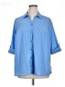 Catherines Stripes Blue 3/4 Sleeve Blouse Size 0XWP - photo 1