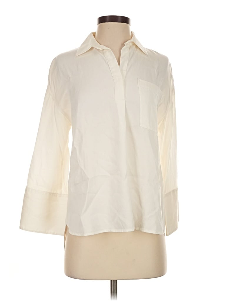 Pre-owned Club Monaco 3/4 Sleeve Blouse In Ivory