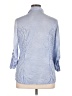 David Cline Stripes Blue 3/4 Sleeve Button-Down Shirt Size XL - photo 2