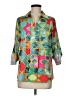 Collection By Cezele 100% Polyester Color Block Green 3/4 Sleeve Blouse Size M - photo 1