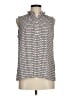 Talbots 100% Polyester Blue Ivory Sleeveless Blouse Size M - photo 1