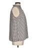 Talbots 100% Polyester Blue Ivory Sleeveless Blouse Size M - photo 4