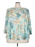 Ruby Rd. Teal 3/4 Sleeve Blouse Size 3X - photo 1