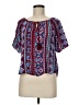 Forever 21 100% Rayon Blue Short Sleeve Blouse Size M - photo 1