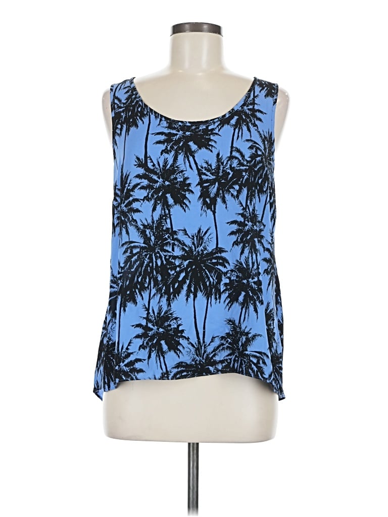Pre-owned Attention Sleeveless Blouse In Blue