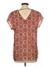 DR2 100% Polyester Orange Short Sleeve Blouse Size L - photo 2