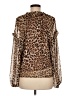 Haver + Blair 100% Polyester Animal Print Brown Long Sleeve Blouse Size M - photo 2