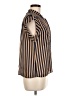 Moon Collection Stripes Brown Sleeveless Button-Down Shirt Size M - photo 4