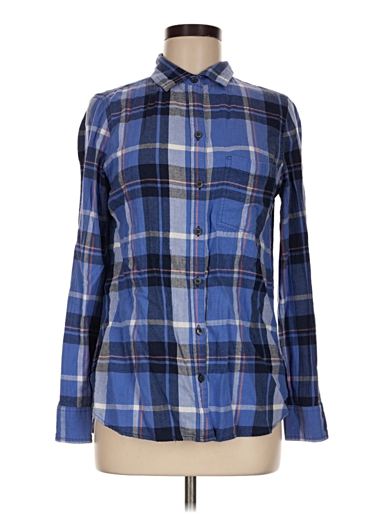 Pre-owned Old Navy Long Sleeve Button Down Shirt In Blue