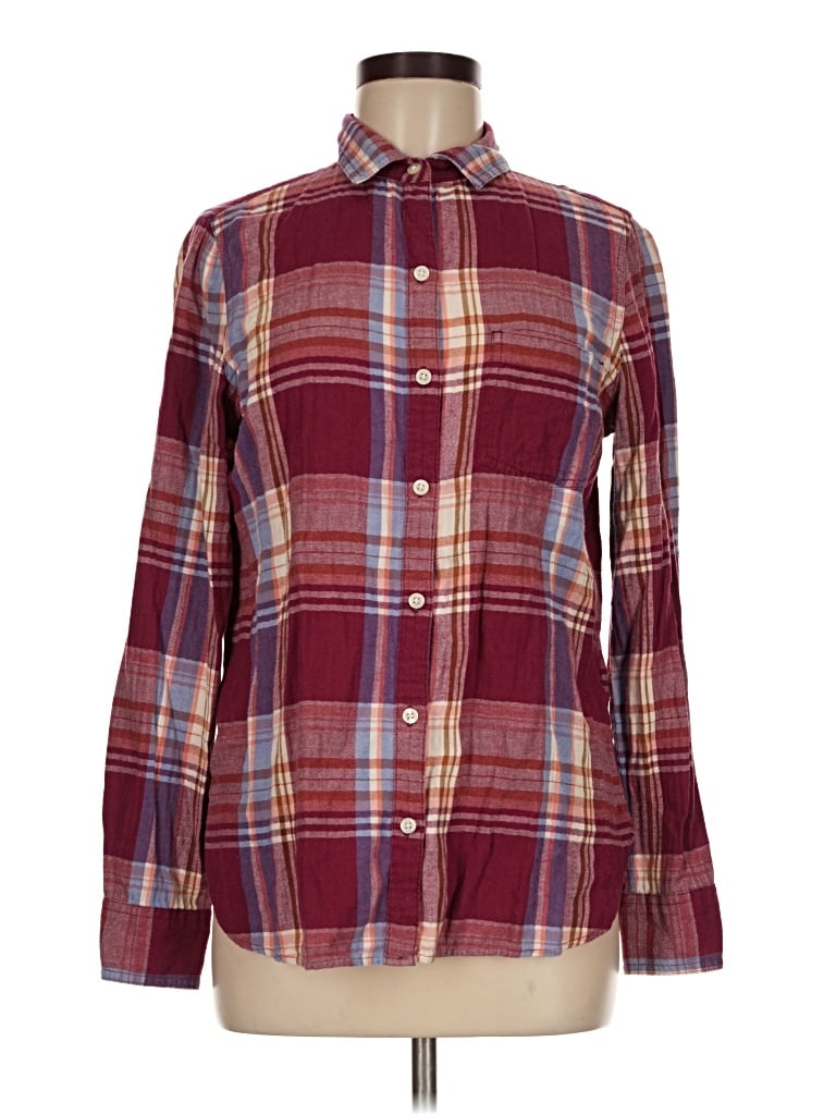 Pre-owned Old Navy Long Sleeve Button Down Shirt In Burgundy