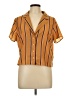 Forever 21 100% Polyester Stripes Orange Short Sleeve Blouse Size L - photo 1