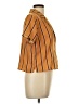 Forever 21 100% Polyester Stripes Orange Short Sleeve Blouse Size L - photo 4