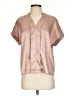 Shein Metallic Pink Short Sleeve Blouse Size S - photo 1