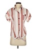 Unbranded 100% Polyester Stripes Pink Short Sleeve Blouse Size S - photo 1