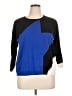 Joan Vass 100% Cotton Color Block Blue Pullover Sweater Size 14 (3) - photo 1