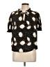 Rose + Olive 100% Polyester Black Short Sleeve Blouse Size L - photo 1