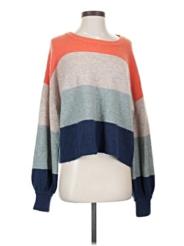 Madewell Striped Gladwell Balloon-Sleeve Pullover Sweater (view 1)