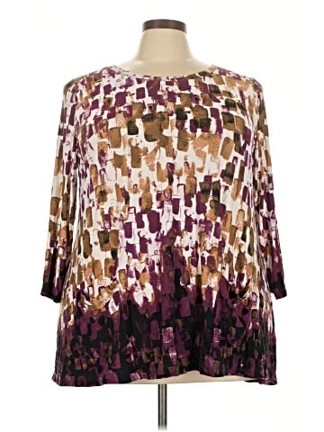 LOGO by Lori Goldstein 3/4 Sleeve Blouse (view 1)
