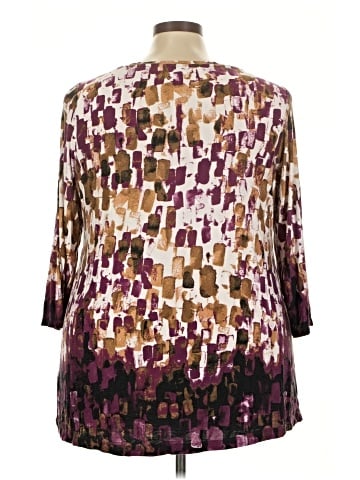 LOGO by Lori Goldstein 3/4 Sleeve Blouse (view 2)