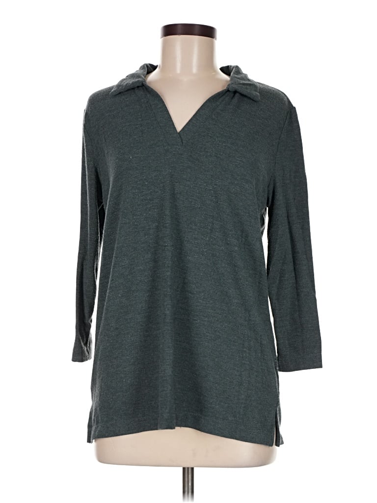 Pre-owned Matty M 3/4 Sleeve Top Gray Cowl Neck Tops
