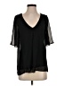 Banana Republic 100% Polyester Black Short Sleeve Blouse Size S - photo 1
