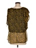 Lea & Viola 100% Polyester Animal Print Gold Short Sleeve Blouse Size M - photo 2