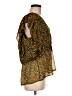 Lea & Viola 100% Polyester Animal Print Gold Short Sleeve Blouse Size M - photo 4