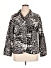 Chico's 100% Cotton Animal Print Silver 3/4 Sleeve Button-Down Shirt Size XL (3) - photo 1
