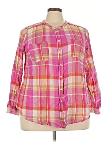 Lane Bryant 3/4 Sleeve Button-Down Shirt (view 1)