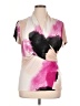 DKNY Graphic Pink Short Sleeve Blouse Size XL - photo 1