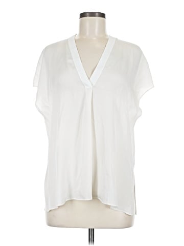 Vince. Short Sleeve Silk Top (view 1)