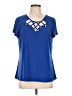 Diana Belle Blue Short Sleeve Top Size L - photo 1