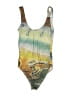 Zara Graphic Gold One Piece Swimsuit Size S - photo 2