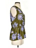 CAbi 100% Polyester Green Sleeveless Blouse Size S - photo 4