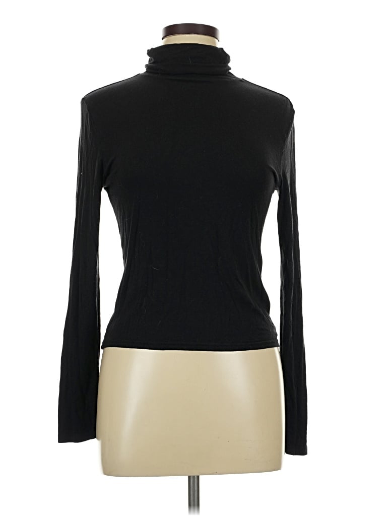 Pre-owned Divided By H&m Long Sleeve Top Black Turtleneck Tops