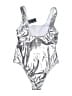 Summer Mae Metallic Silver Black One Piece Swimsuit Size M - photo 2