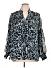 Lane Bryant 100% Polyester Animal Print Green 3/4 Sleeve Blouse Size 16 - photo 1