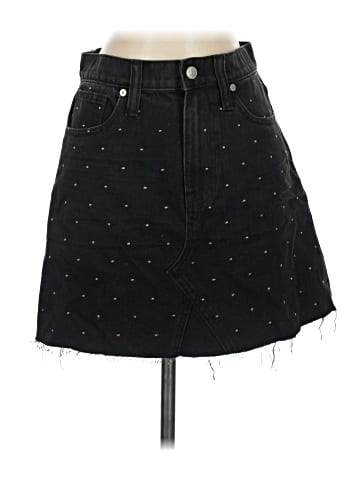 Madewell Rigid Denim A-Line Mini Skirt: Metallic Dots Edition (view 1)