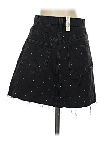 Madewell Rigid Denim A-Line Mini Skirt: Metallic Dots Edition (view 2)