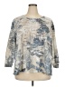 MULTIPLES 100% Polyester Silver 3/4 Sleeve T-Shirt Size 2X - photo 1