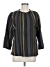Wrap Stripes Black 3/4 Sleeve Blouse Size 8 - photo 1